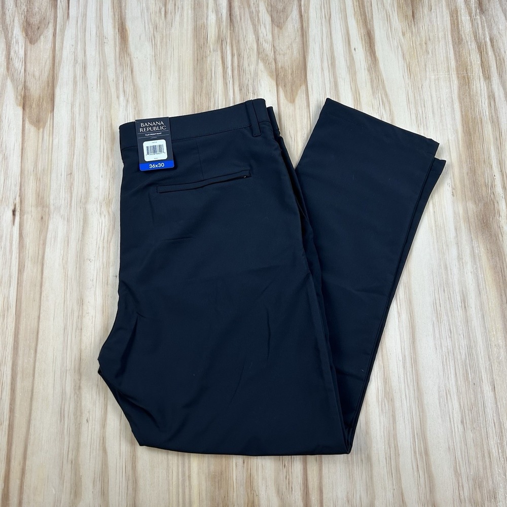 Banana Republic Men's NEW Performance Golf Pants Black 36x30 Flat Front Stretch